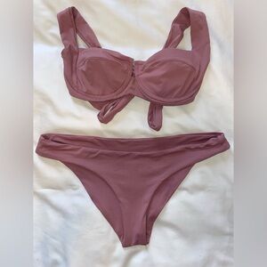 LSPACE Camellia Bikini Top(S) and Sandy Bikini Bottom(M) in color Nostalgia Rose